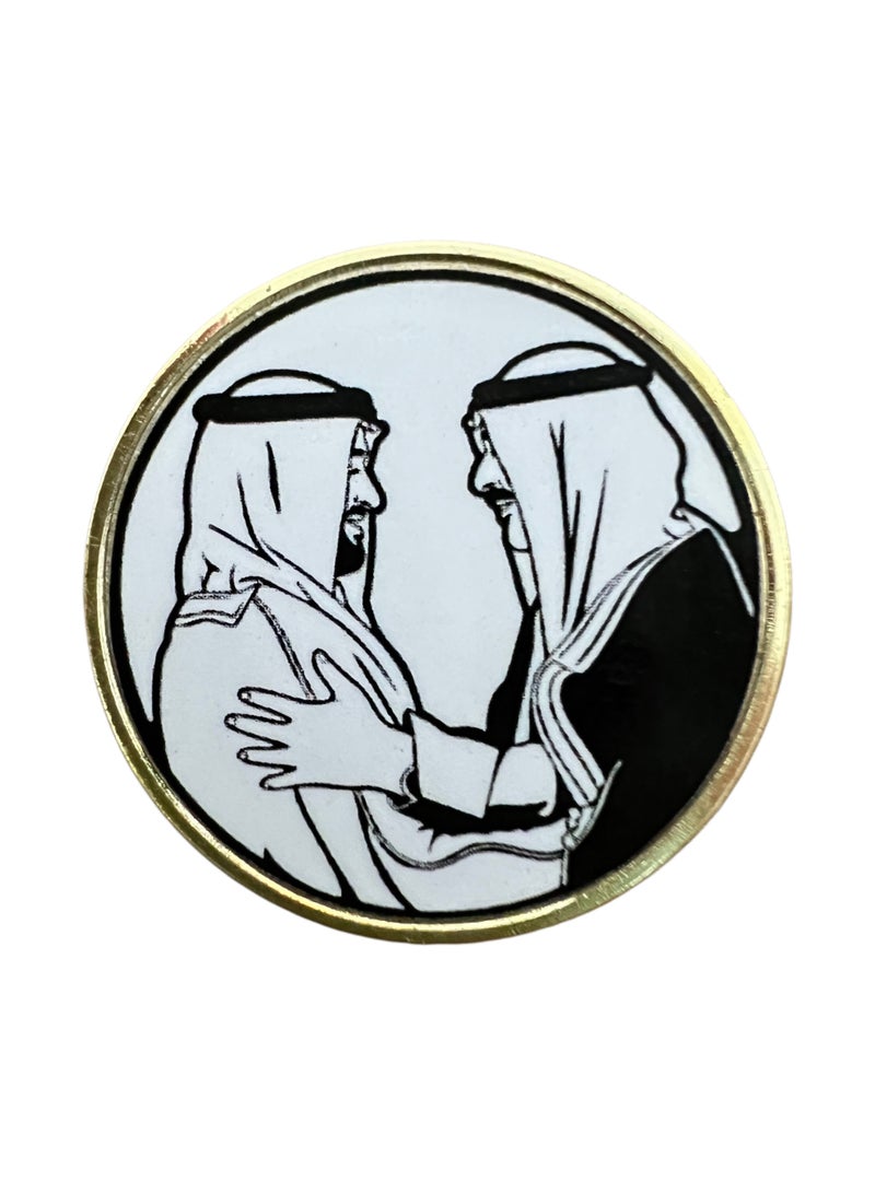 A.R.H | UAE & Kuwait National Tolerance Badge | UAE & Kuwait Solidarity Figure Magnetic Badge | Artistic Brotherhood & Leadership Souvenir | Emirati & Kuwaiti National Day Heritage Design | - Image 1